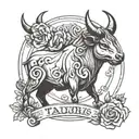 taurus zodiac sign tattoo design idea