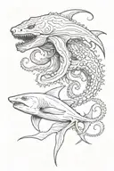 octopus and shark tattoo design idea