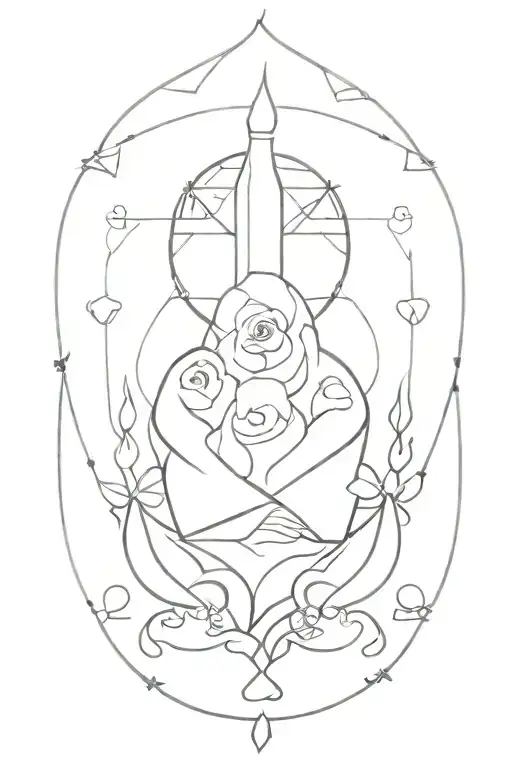 prayer and luck tattoo design idea