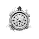Timepiece tattoo design idea
