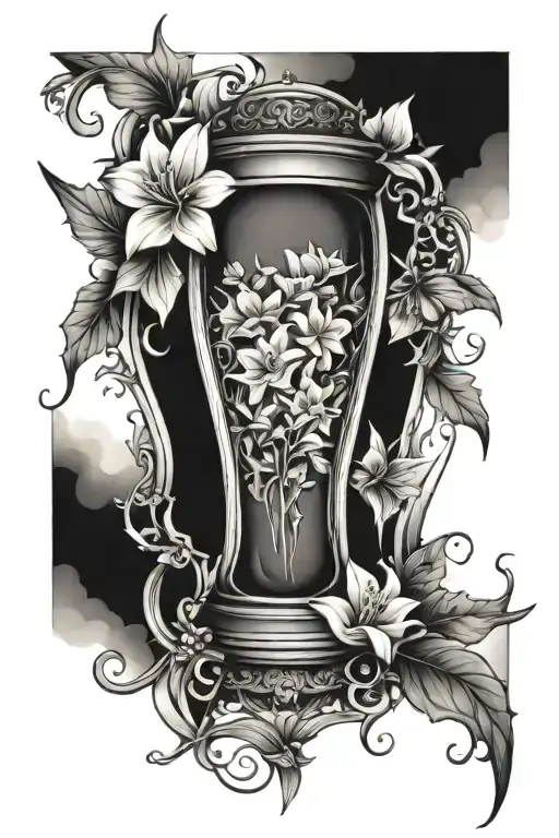 fairy hourglass flowers  tattoo design idea