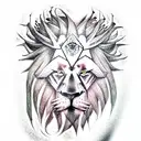 Lion with dragon claws, menacing tattoo design idea