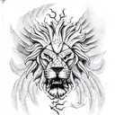 Lion with dragon claws, menacing tattoo design idea