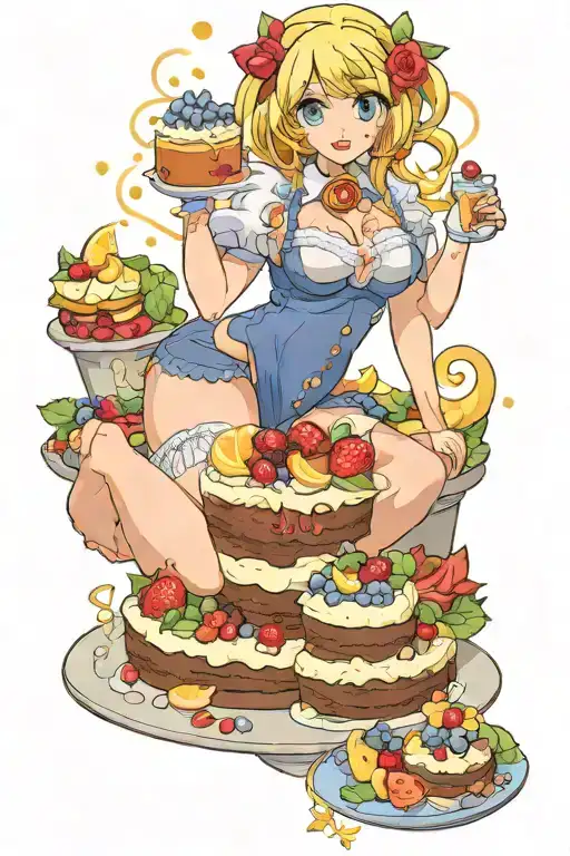 cake and sexy thick milfs in underwear tattoo design idea