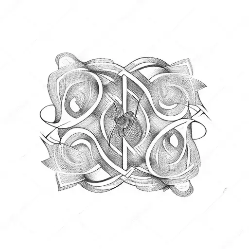 Musical notes intertwined with vines and flowers tattoo design idea