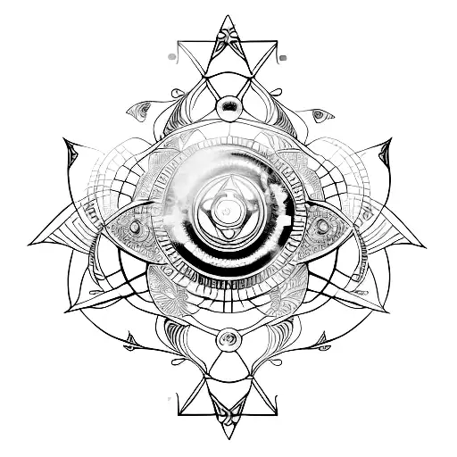 pendulum spiritual tattoo design idea