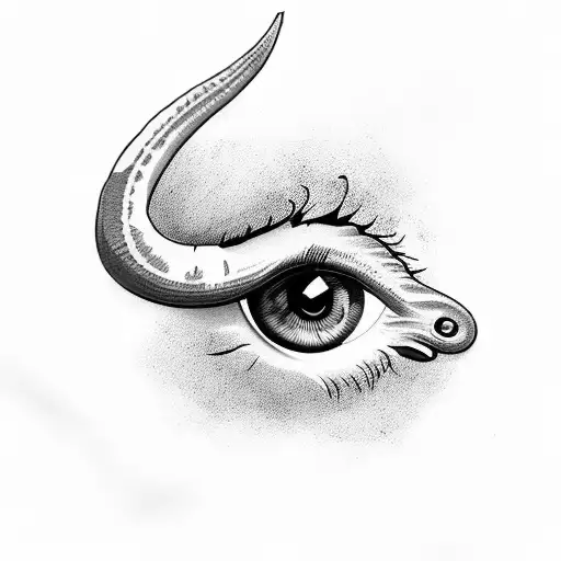 eye bull horns tattoo design idea