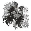 rooster fighting tattoo design idea