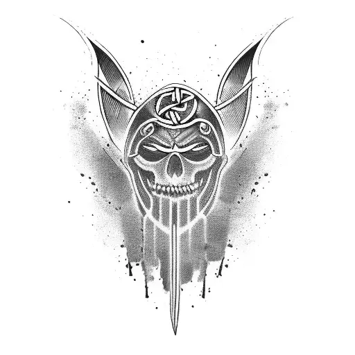 bloody Celtic warrior  tattoo design idea
