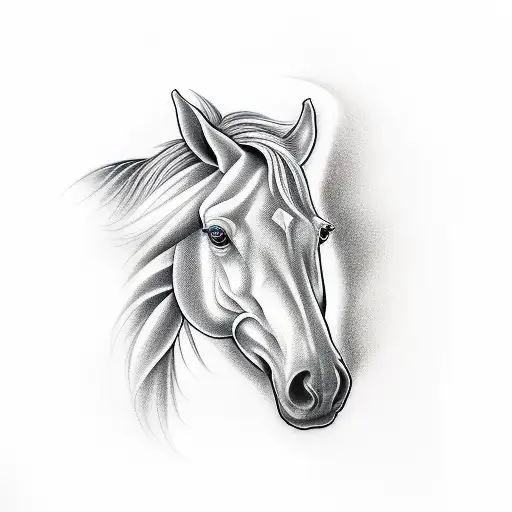 shoulder brown realistic horse tattoo pattern