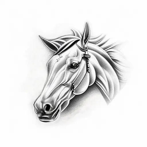 Geometric line art of a running horse on Craiyon