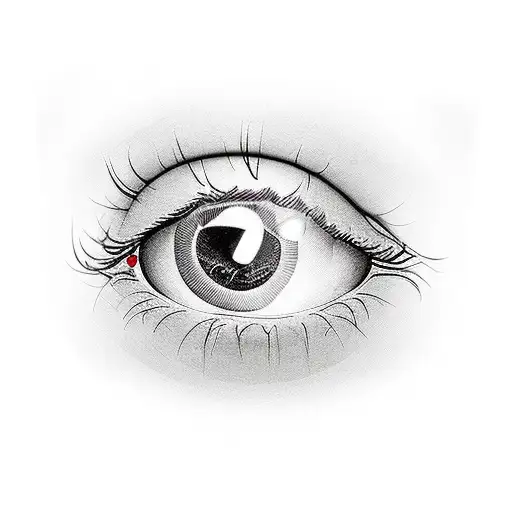 thick lined symetrical eye black tear drops tattoo design idea