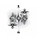 A surrealistic design combining playing cards and musical notes tattoo design idea