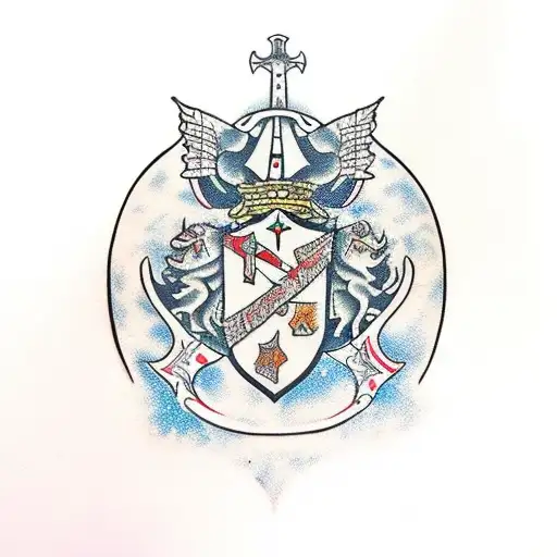 large-scale medieval battle of knights tattoo design idea