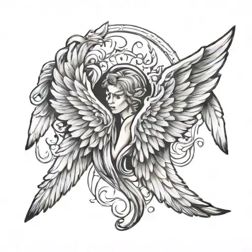 real angels wings tattoo design idea