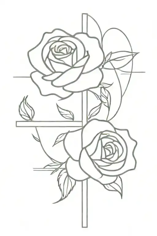 roses and triple cross tattoo tattoo design idea