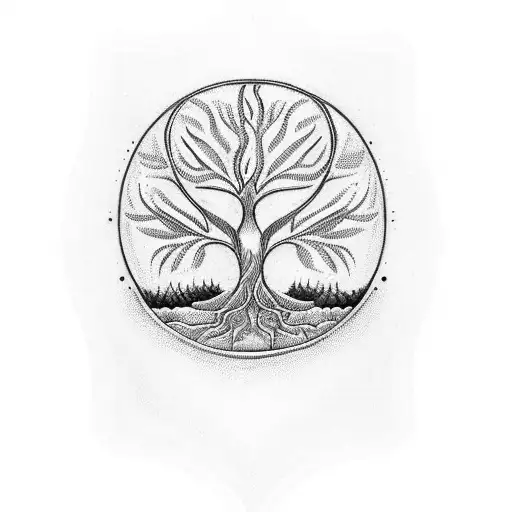 tree of life with 2001  tattoo design idea