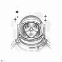 astronaut floating in space  tattoo design idea