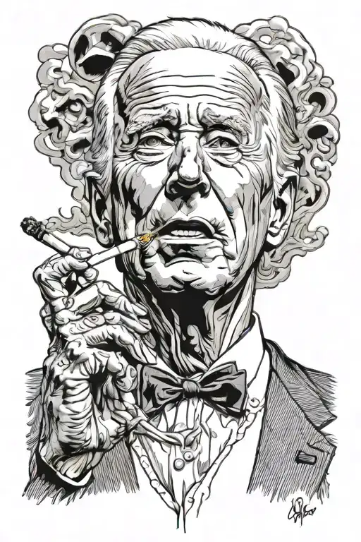 joe biden smoking on that loud pack tattoo design idea