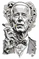 joe biden smoking on that loud pack tattoo design idea