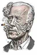 joe biden smoking on that loud pack tattoo design idea