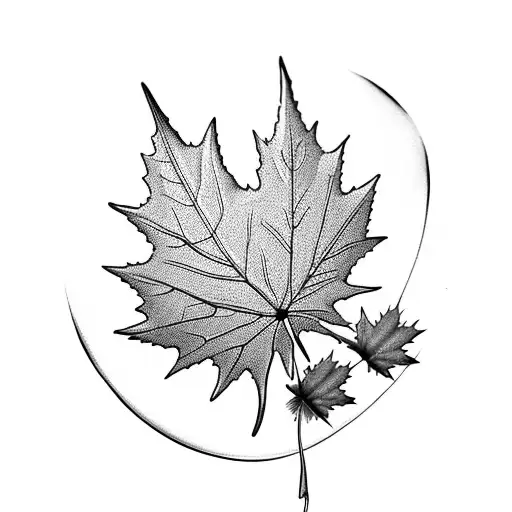 maple leaf with Scottish thistle inside tattoo design idea