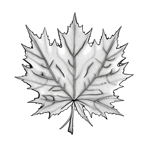 Canadian maple leaf with Scottish thistle inside tattoo design idea