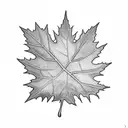 maple leaf with Scottish thistle inside tattoo design idea