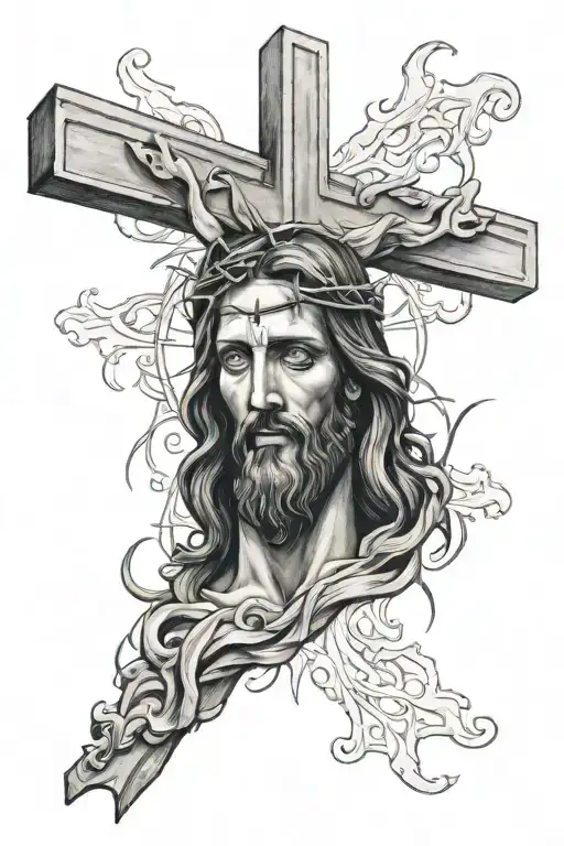 jesus cross tattoo design idea