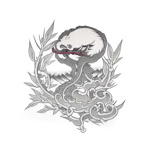 red drag olive branch hip tattoo design idea