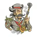 pepper smoker tattoo design idea