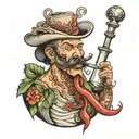 pepper smoker tattoo design idea