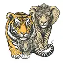 tiger and elephant tattoo design idea