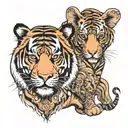 tiger and elephant tattoo design idea