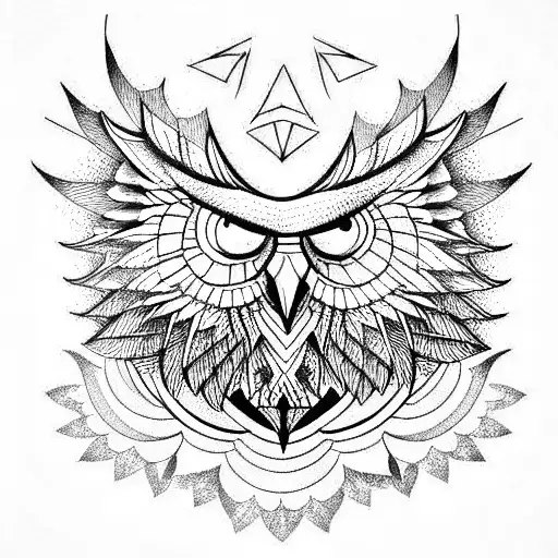 eagle owl  tattoo design idea