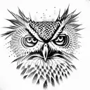 standing eagle owl  tattoo design idea