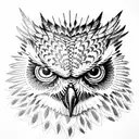 standing eagle owl  tattoo design idea