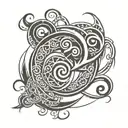 air bending symbol incorporating elements tattoo design idea