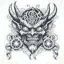 six eyed demon tattoo design idea