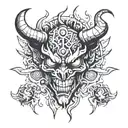 six eyed demon tattoo design idea
