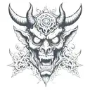 six eyed demon tattoo design idea