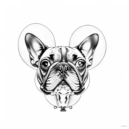 french bulldog dumpling peach tattoo design idea