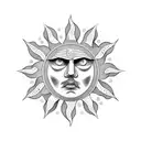 sun greek geometric tattoo design idea