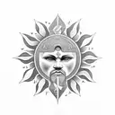 sun greek geometric tattoo design idea