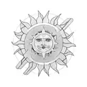 sun greek geometric tattoo design idea