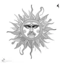 sun greek geometric tattoo design idea