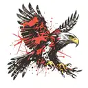 trash polka eagle tattoo design idea