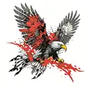 trash polka eagle tattoo design idea