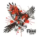trash polka eagle tattoo design idea