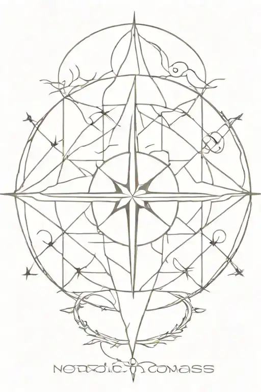 nordic compass tattoo design idea